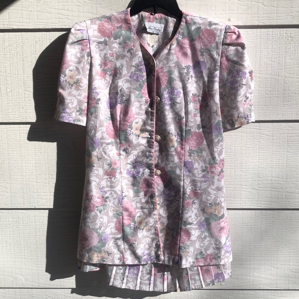 Vintage Miss Dorby Floral Skirt/Jacket Set